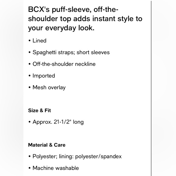 NWT BCX top Junior size Medium - Picture 3 of 5